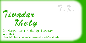 tivadar khely business card